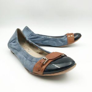 AGL Attilio Giusti Leombruni Blue Suede Ballet Flats Womens 6